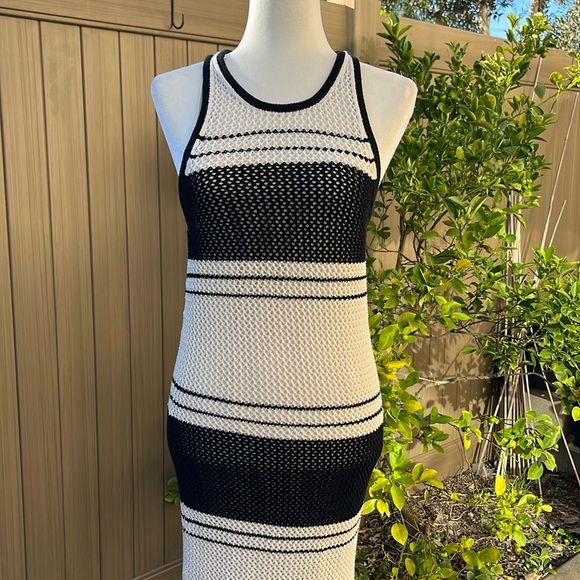 Frame Denim Open Knit Tank Dress Off White Multi Women's Small Coastal Beachy - Picture 10 of 16